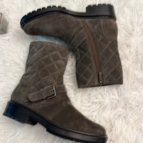 NEW $525 AQUATALIA Leva Smoke quilted waterproof boots women size 8 - Picture 5 of 8